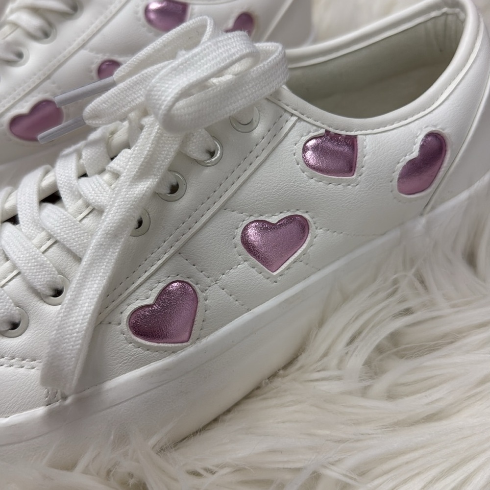 Sincerely Jules White Pink Heart Sneakers - Picture 4 of 7